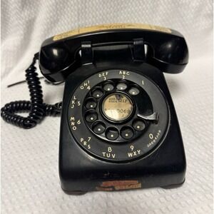 Vintage Western Electric Black Rotary Phone Model 500 Bell System Mid Century